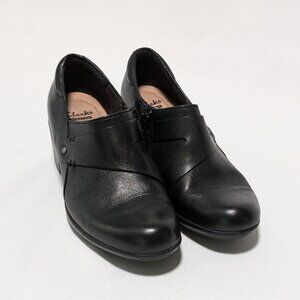 Clarks Collection Genette Frolic Boots Ankle Booties Black Zip Size Women's 7M